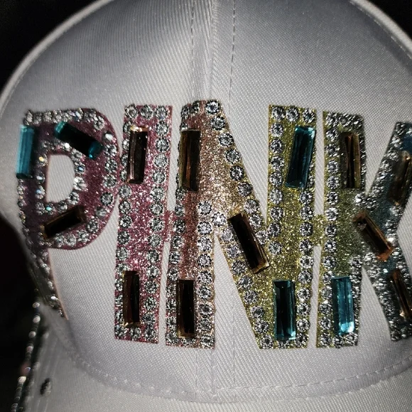 PINK Victoria's Secret White Cap with Colorful Embellishments - Picture 6 of 7